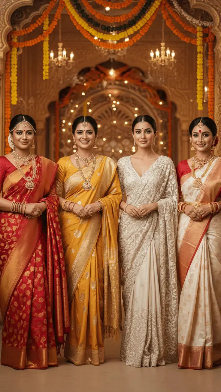Bridal Saree Trends 2025: Engagement & Wedding Looks for Every Bride that-saree-shop.myshopify.com