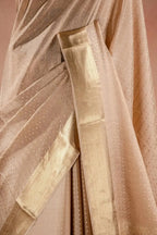 Beige Crepe Saree with Zari Border that-saree-shop.myshopify.com