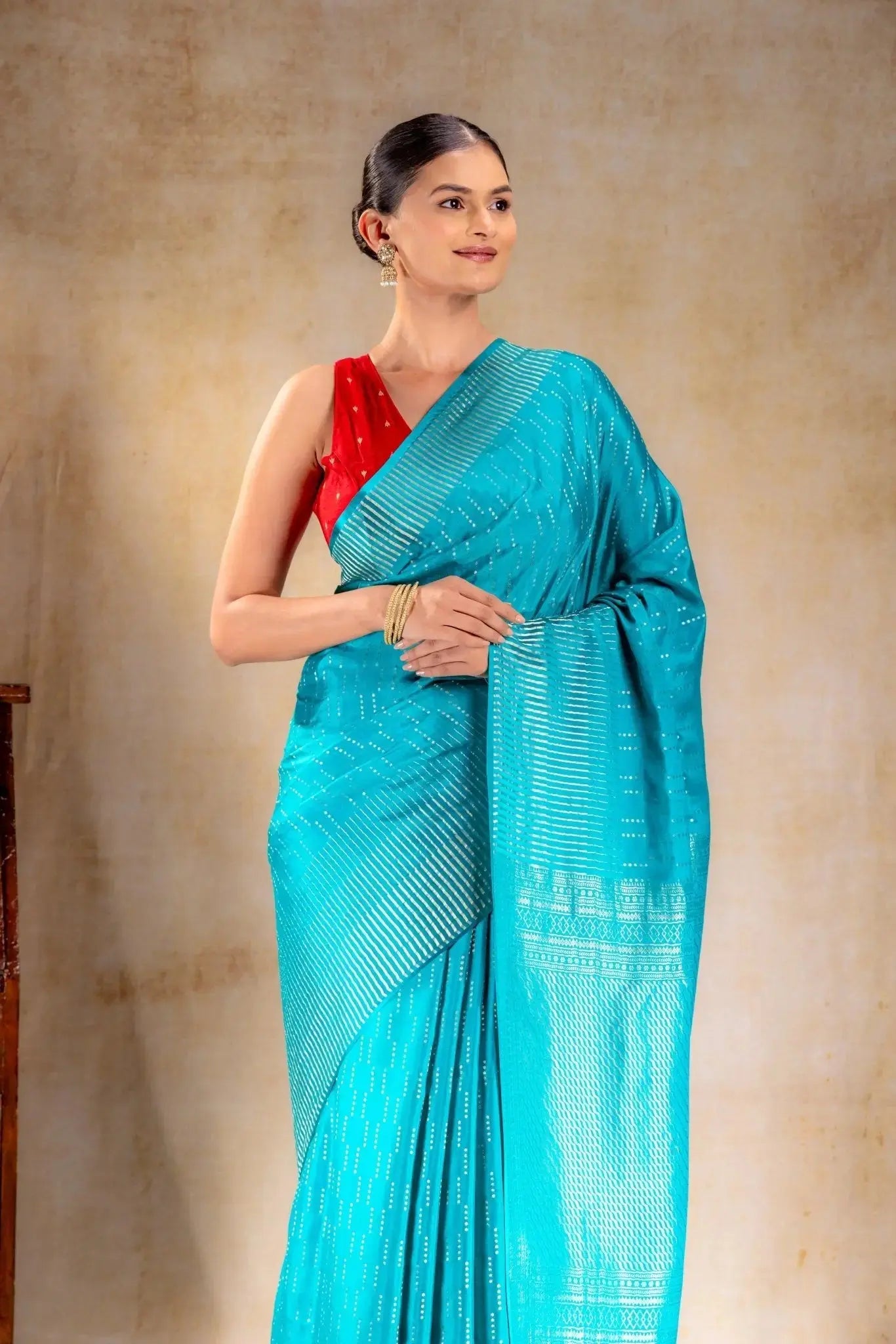 Blue Crepe Silk Saree that-saree-shop.myshopify.com