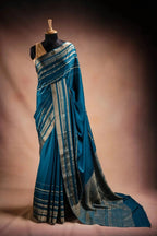 Blue Mysore Crepe Silk Saree that-saree-shop.myshopify.com
