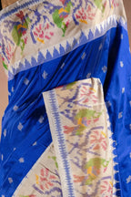 Blue Pochampally Saree with White Pallu that-saree-shop.myshopify.com