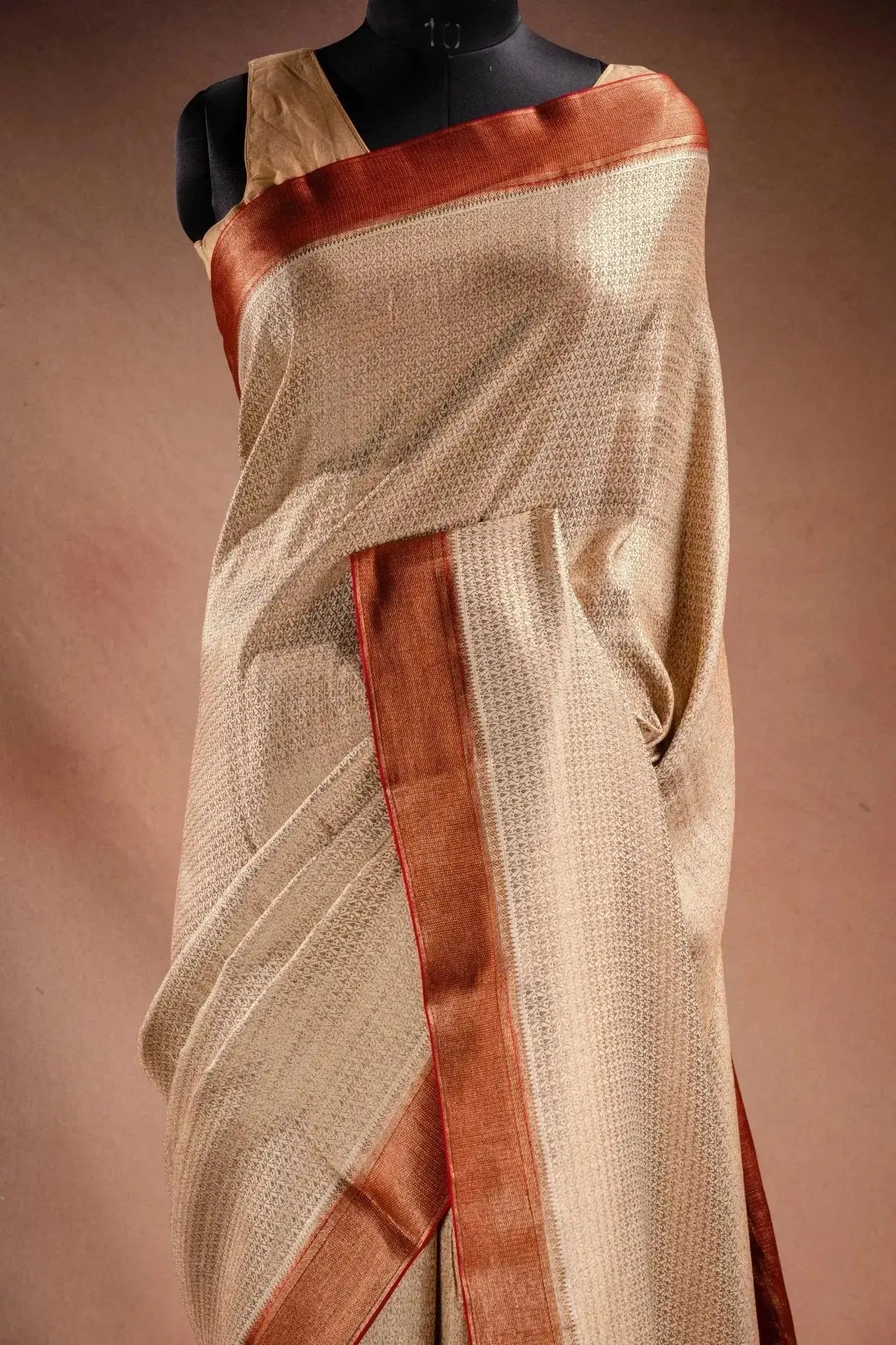 Cream Dual Tone Crepe Silk Saree that-saree-shop.myshopify.com