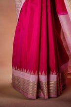 Gadwal Silk Pink with Light Pink Border Saree that-saree-shop.myshopify.com