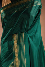 Green Crepe Silk Saree with Rich Pallu that-saree-shop.myshopify.com
