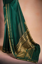 Green Crepe Silk Saree with Rich Pallu that-saree-shop.myshopify.com