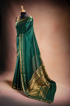 Green Crepe Silk Saree with Rich Pallu that-saree-shop.myshopify.com