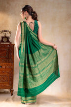 Green Mysore Crepe Silk Saree that-saree-shop.myshopify.com