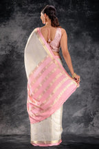 Ivory Crepe Silk Saree that-saree-shop.myshopify.com
