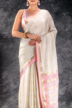 Ivory Crepe Silk Saree that-saree-shop.myshopify.com