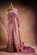 Lavender Crepe Silk Saree with Paisley Zari Weaving that-saree-shop.myshopify.com