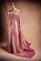 Lavender Crepe Silk Saree with Paisley Zari Weaving that-saree-shop.myshopify.com