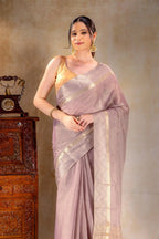 Lavender Tissue Silk Saree that-saree-shop.myshopify.com