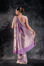 Lilac Crepe Silk Saree that-saree-shop.myshopify.com