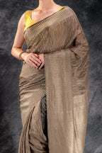 Mocha Brown Crepe Silk Saree that-saree-shop.myshopify.com