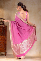 Pink Crepe Silk Saree that-saree-shop.myshopify.com