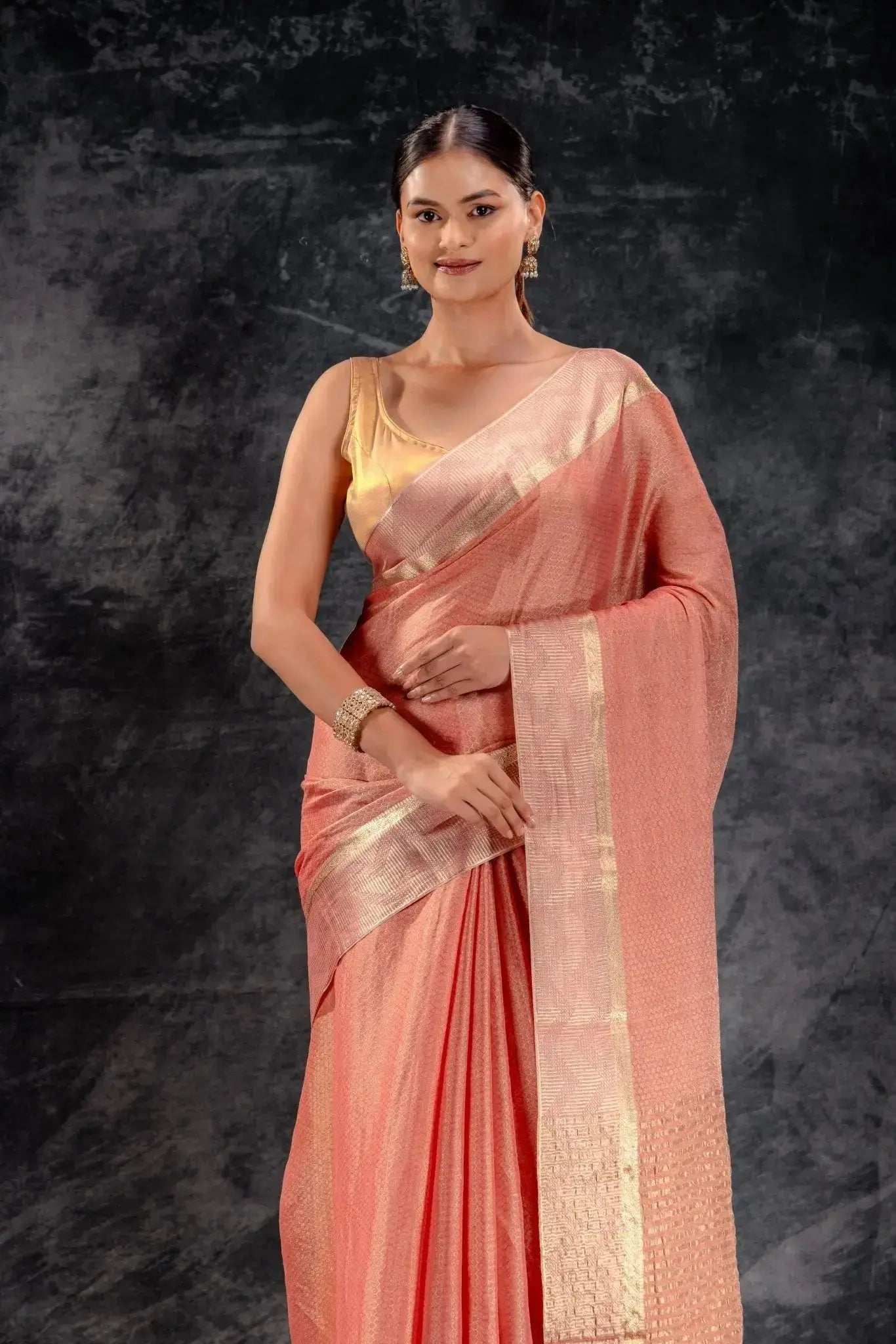 Pink Tissue Silk Saree that-saree-shop.myshopify.com