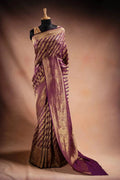 Purple Banarasi Silk Saree with Paisley Zari Weaving that-saree-shop.myshopify.com