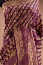 Purple Banarasi Silk Saree with Paisley Zari Weaving that-saree-shop.myshopify.com