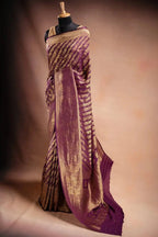 Purple Banarasi Silk Saree with Paisley Zari Weaving that-saree-shop.myshopify.com