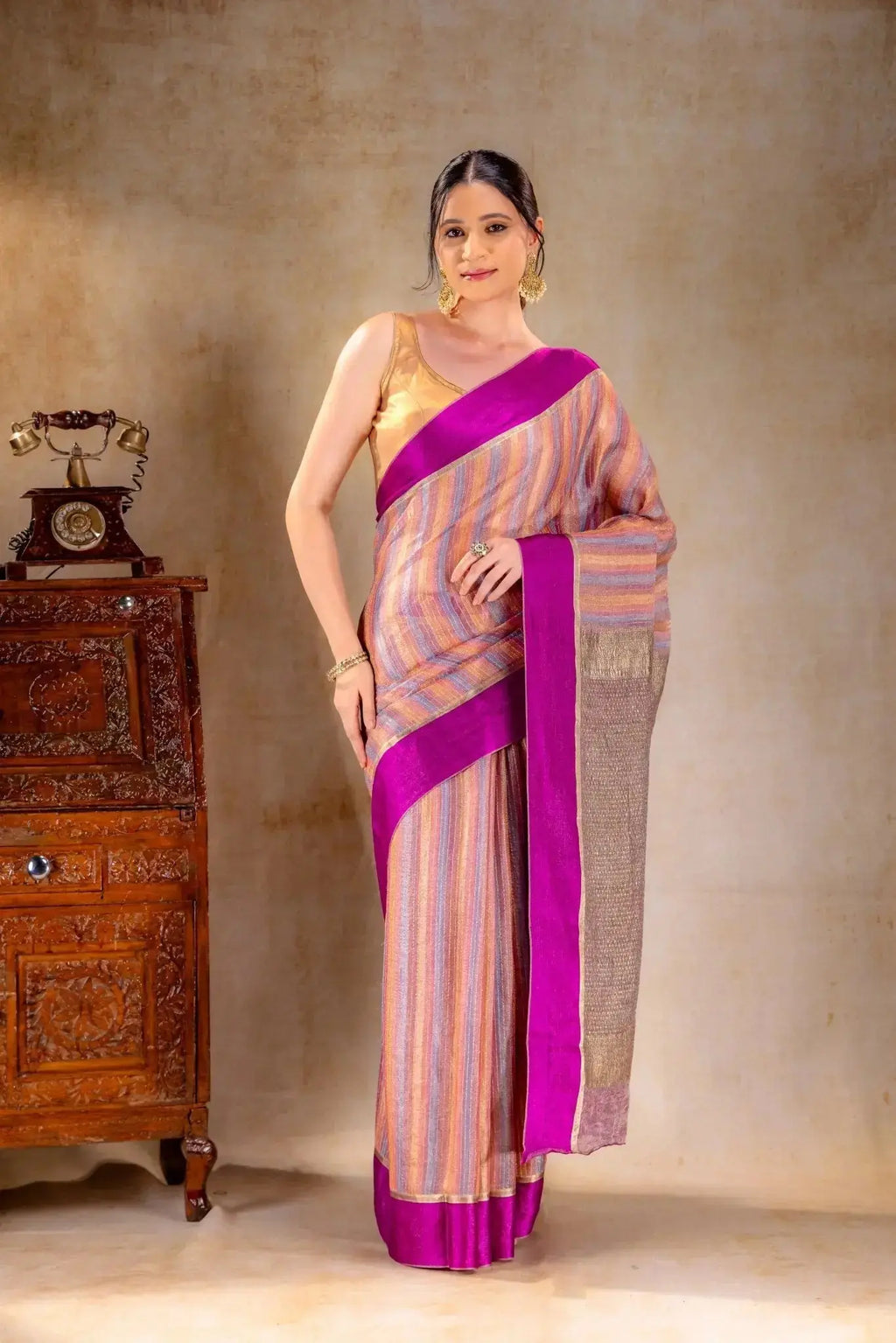 Purple Tonal Tissue Silk Saree that-saree-shop.myshopify.com