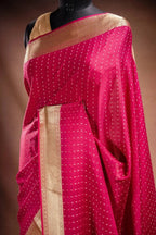 Rani Pink Crepe Silk Saree that-saree-shop.myshopify.com