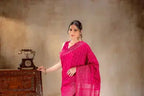 Rani Pink Crepe Silk Saree that-saree-shop.myshopify.com