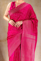 Rani Pink Crepe Silk Saree that-saree-shop.myshopify.com
