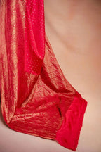 Rani Pink Crepe Silk Saree with Paisley Zari Border that-saree-shop.myshopify.com