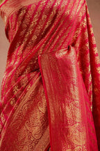 Rani Red Banarasi Silk Saree with Paisley Zari Weaving that-saree-shop.myshopify.com