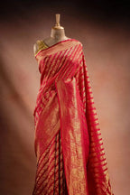 Rani Red Banarasi Silk Saree with Paisley Zari Weaving that-saree-shop.myshopify.com