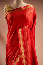 Red Crepe Saree with Rich Pallu that-saree-shop.myshopify.com