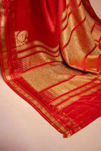 Red Crepe Saree with Rich Pallu that-saree-shop.myshopify.com