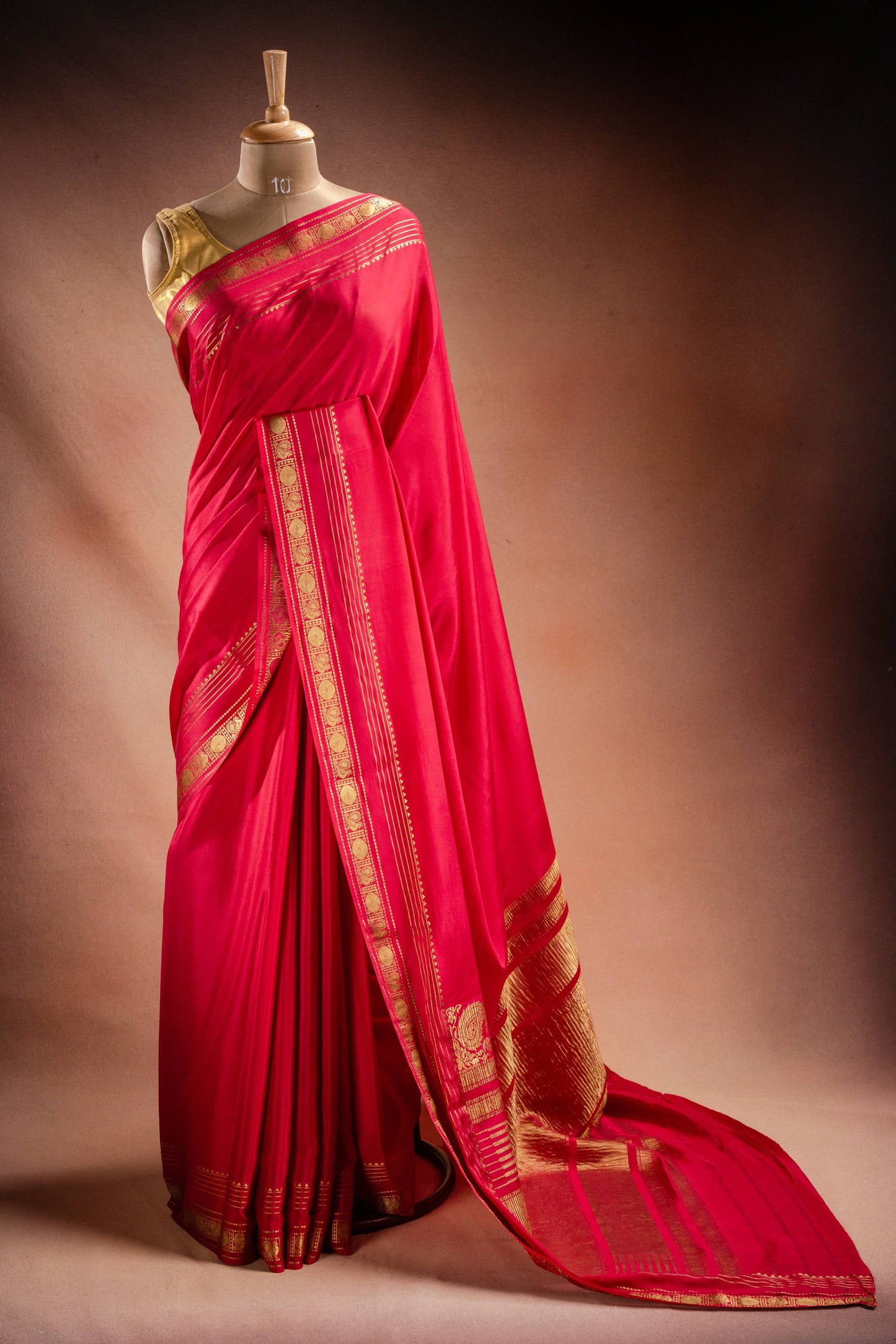 Pink Crepe Silk Saree with Rich Pallu