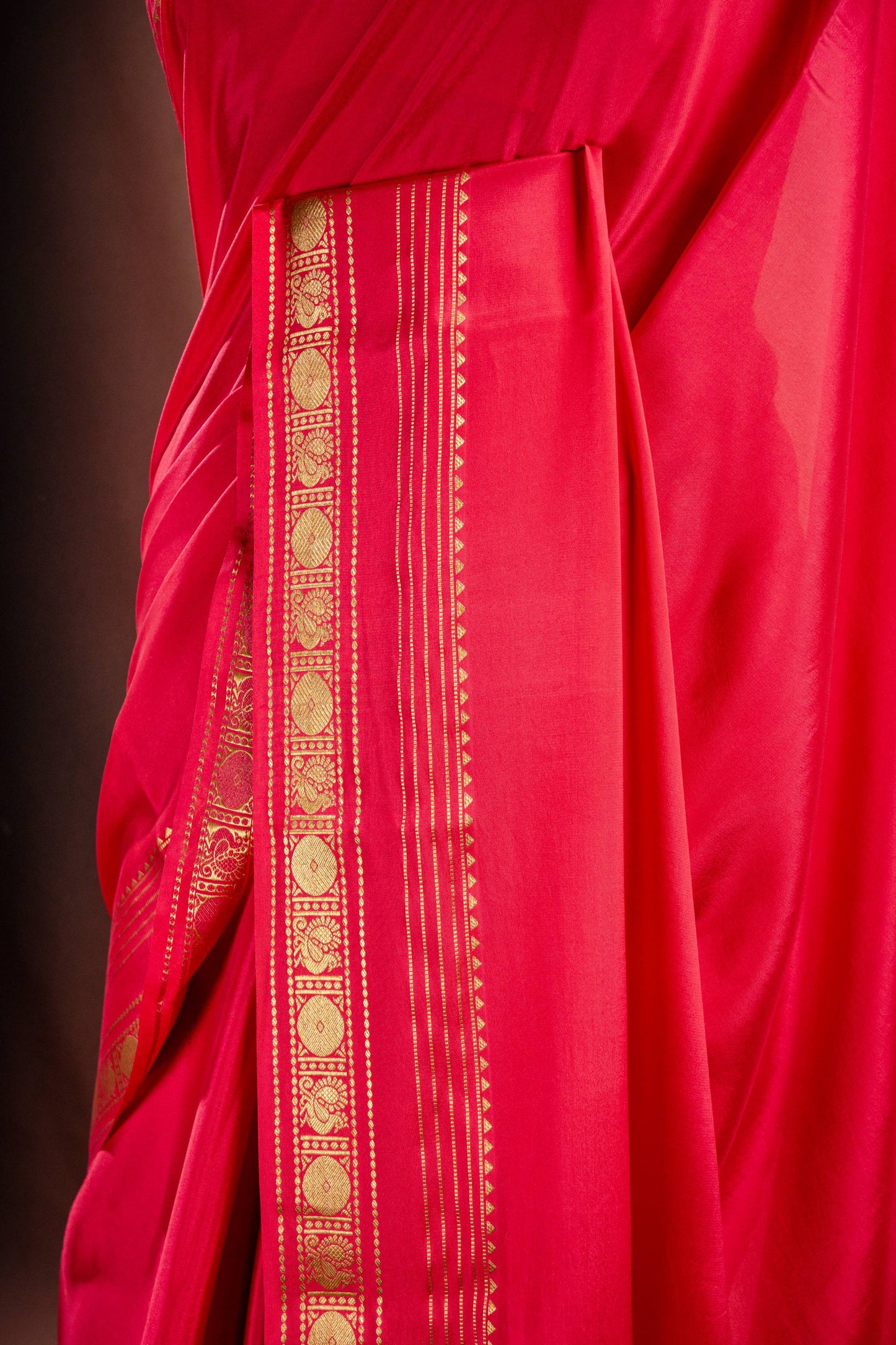 Pink Crepe Silk Saree with Rich Pallu