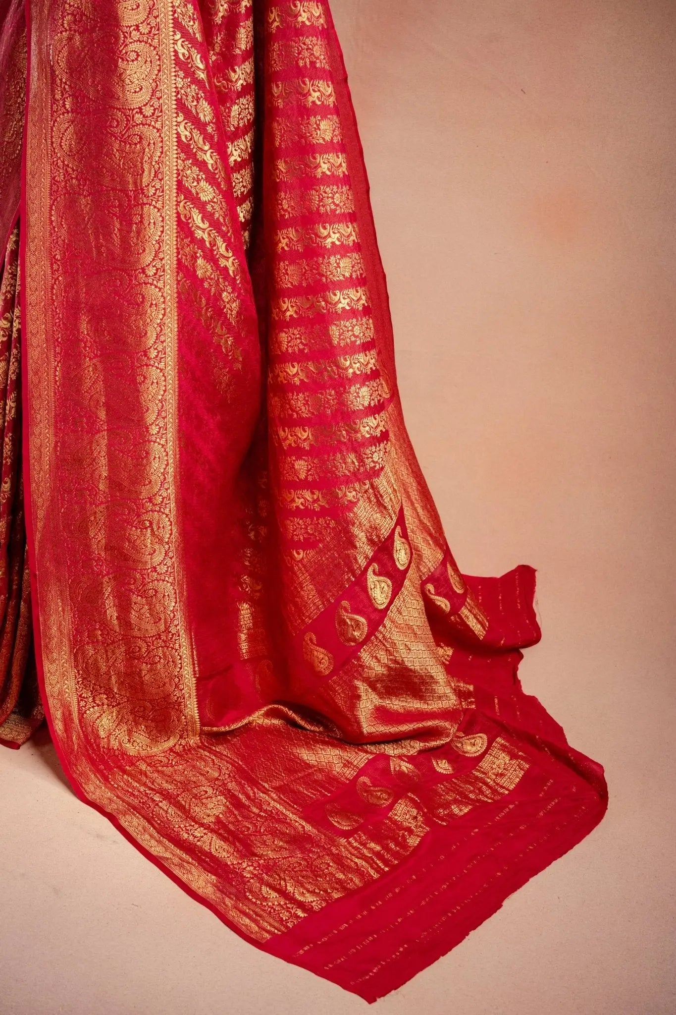 Rani Red Banarasi Silk Saree with Paisley Zari Weaving - That Saree Shop